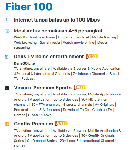 Internet 100 Mbps + TV